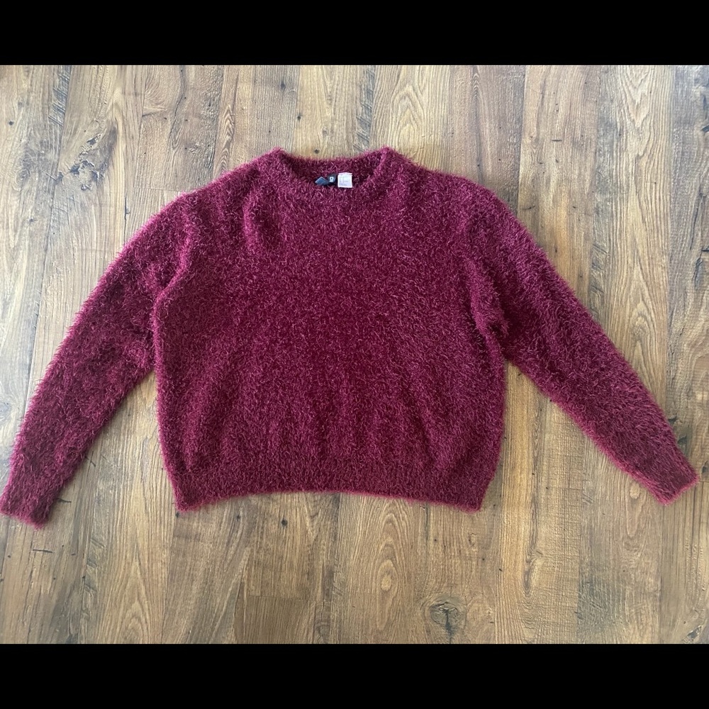 Maroon eyelash sweater
